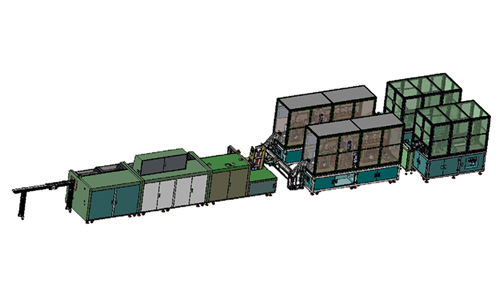 Cylindrical Cell Washing & Sleeving Line